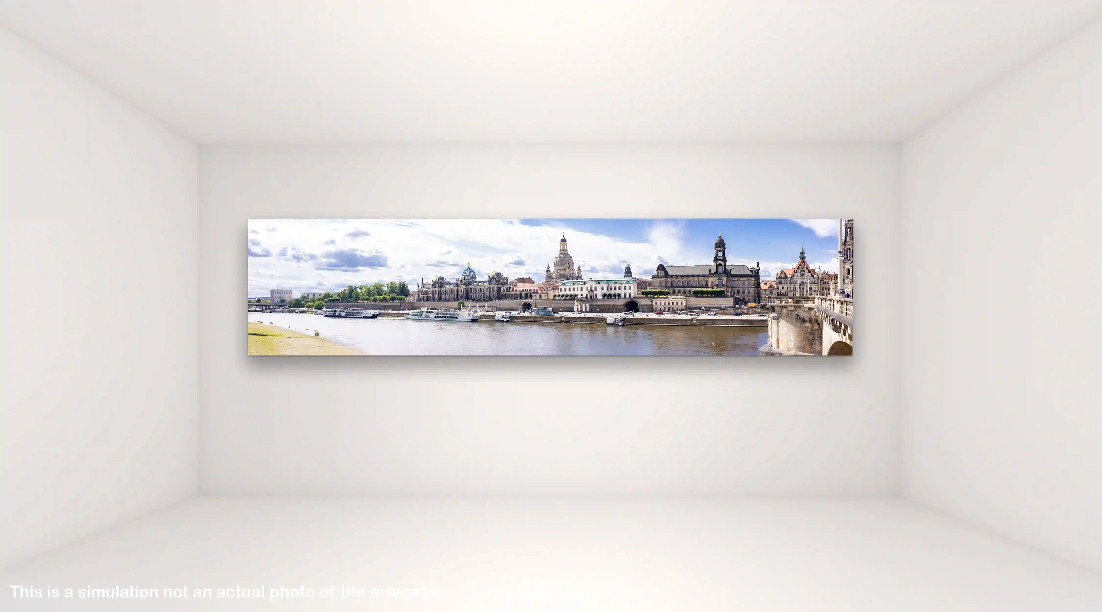 Dresden, Panoramic, photo, historic, city center, elbe river, boats, summer