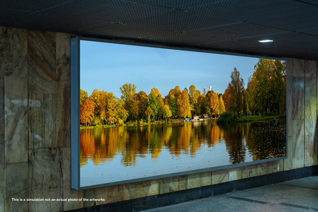 Schlossteich, Chemnitz, panorama, photo, autumn, fall, season, colorful, lake, trees, reflection